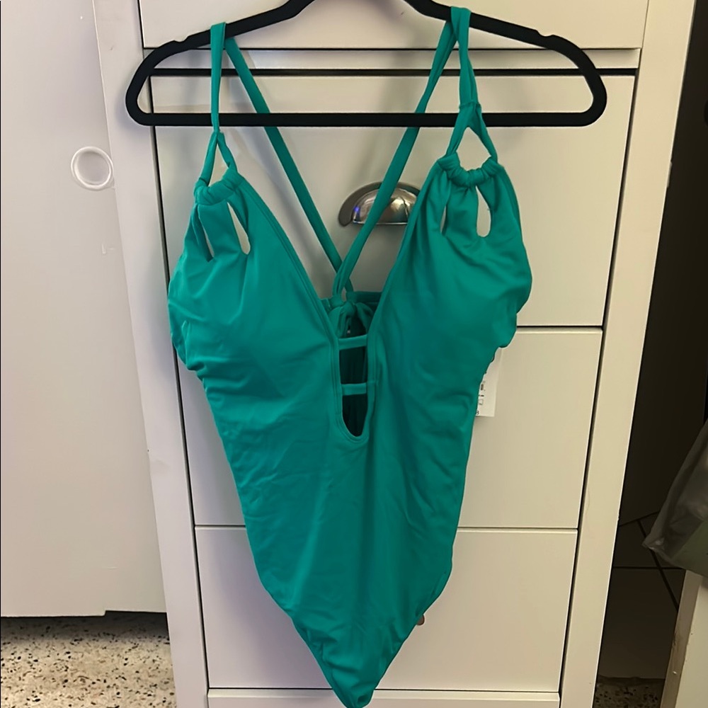 Time and Tru Turquoise One-Piece Swimsuit